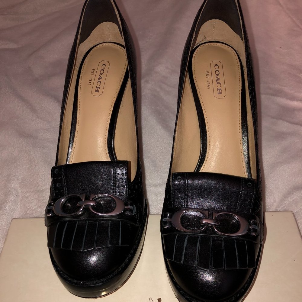 COACH Lynne Smooth Glazed Pump Bordeaux